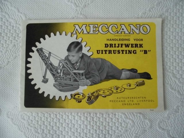 Meccano handleiding voor drijfswerk uitrusting B, Ophalen of Verzenden