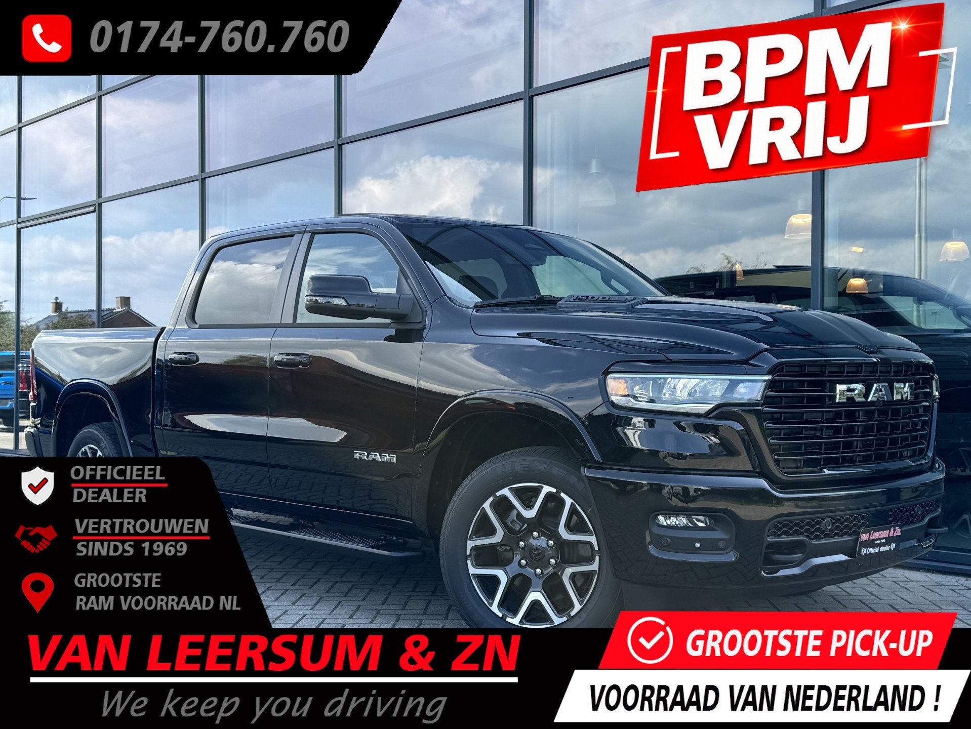 Dodge Ram 1500 Laramie Sport Hurricane 3 jaar garantie | Pan, Automaat, Zwart, 2993 cc, 2327 kg