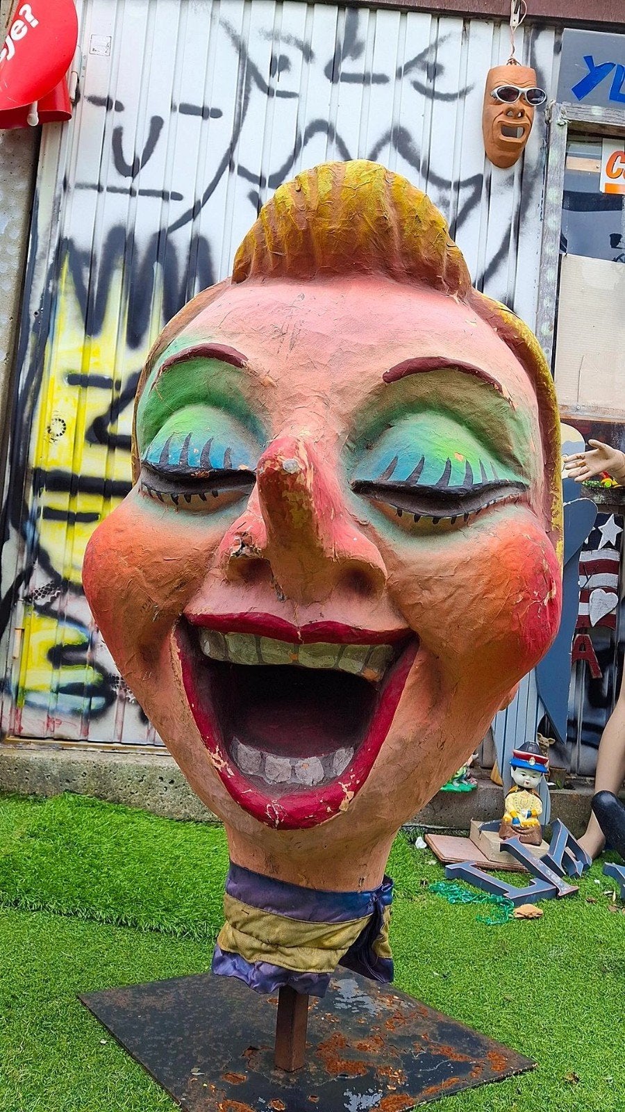 Kermis Uniek Carnaval hoofd Gaper Papier-Maché Passe-Boule, Ophalen