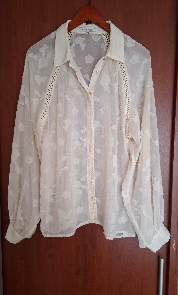 Prachtige blouse Nukus XL, Verzenden, Wit, Maat 46/48 (XL) of groter, Zo goed als nieuw