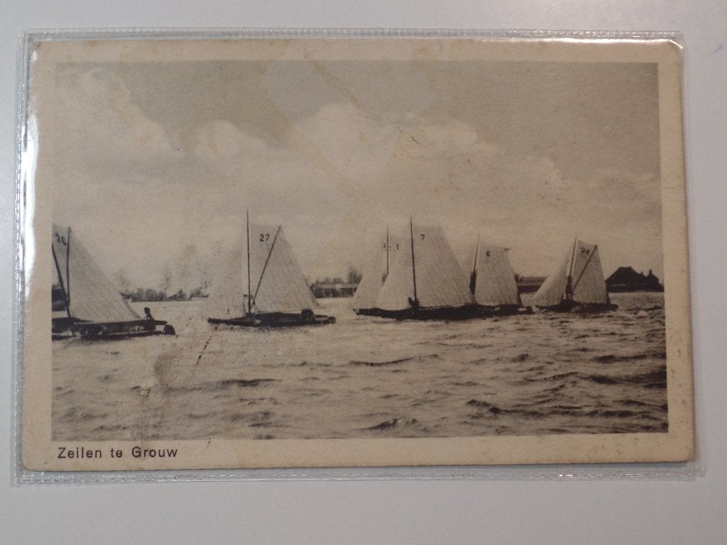 Friesland Zeilen 4 Grouw, Ophalen of Verzenden, 1940 tot 1960, Gelopen, Friesland