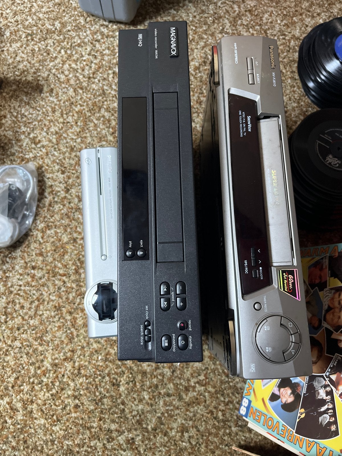 Magnavox en Panasonic VCR's voor onderdelen (gratis), Audio, Tv en Foto, Videospelers, Ophalen, Niet werkend, VHS-speler of -recorder