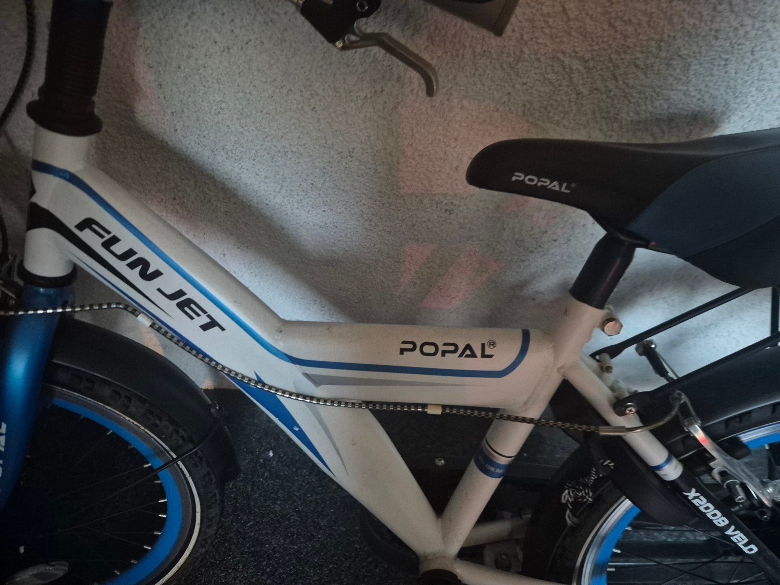Popal Fun Jet Kinderfiets - Wit/Blauw, Ophalen, Velgrem, Popal, 16 tot 20 inch