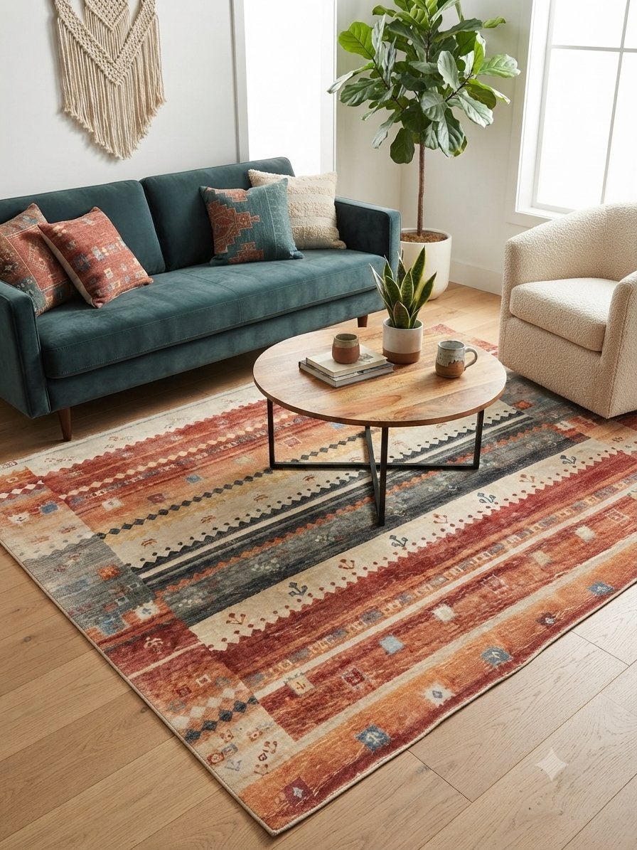 Lave Collection Vloerkleed - Oranje/Rood (160x230 cm), Huis en Inrichting, Stoffering | Tapijten en Kleden, 150 tot 200 cm, 200 cm of meer