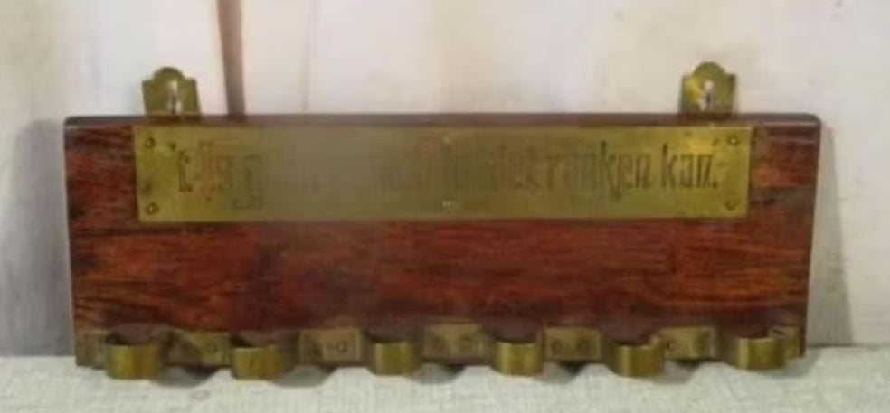 Mooi Antieke Pijpenrek in hout en koper - 29x10, Ophalen of Verzenden, Gebruikt, Overige typen