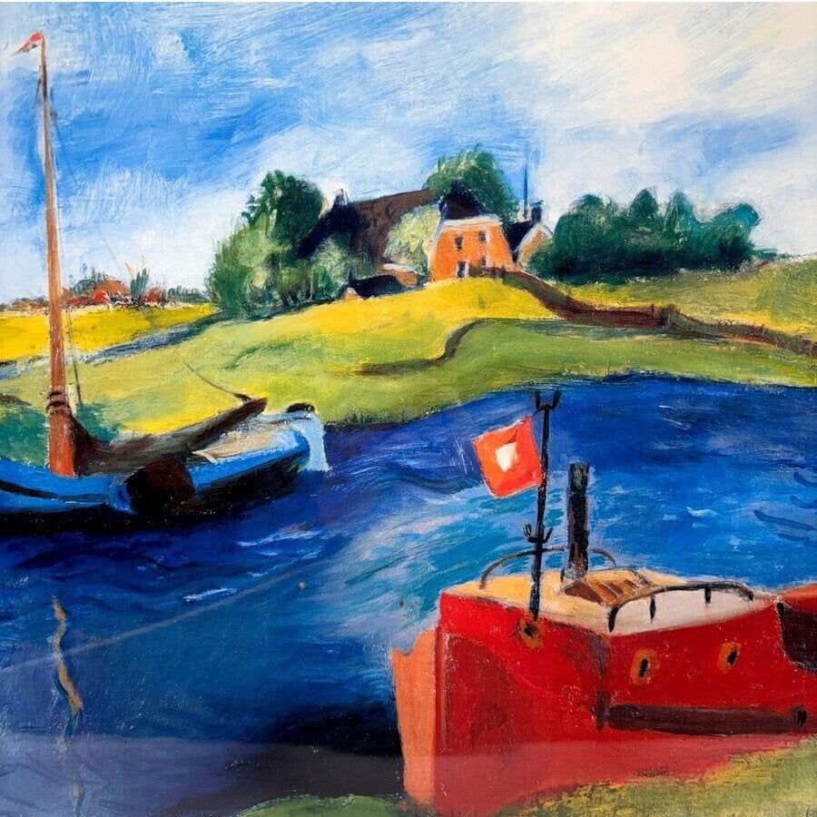 Jan Wiegers (1893-1959) - Koppermandaagprent 'Reitdiep', Ophalen of Verzenden