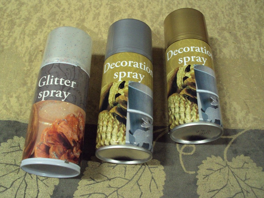 Kerst decoratie zilver en goud spray en glitterspray, Ophalen of Verzenden, Zo goed als nieuw