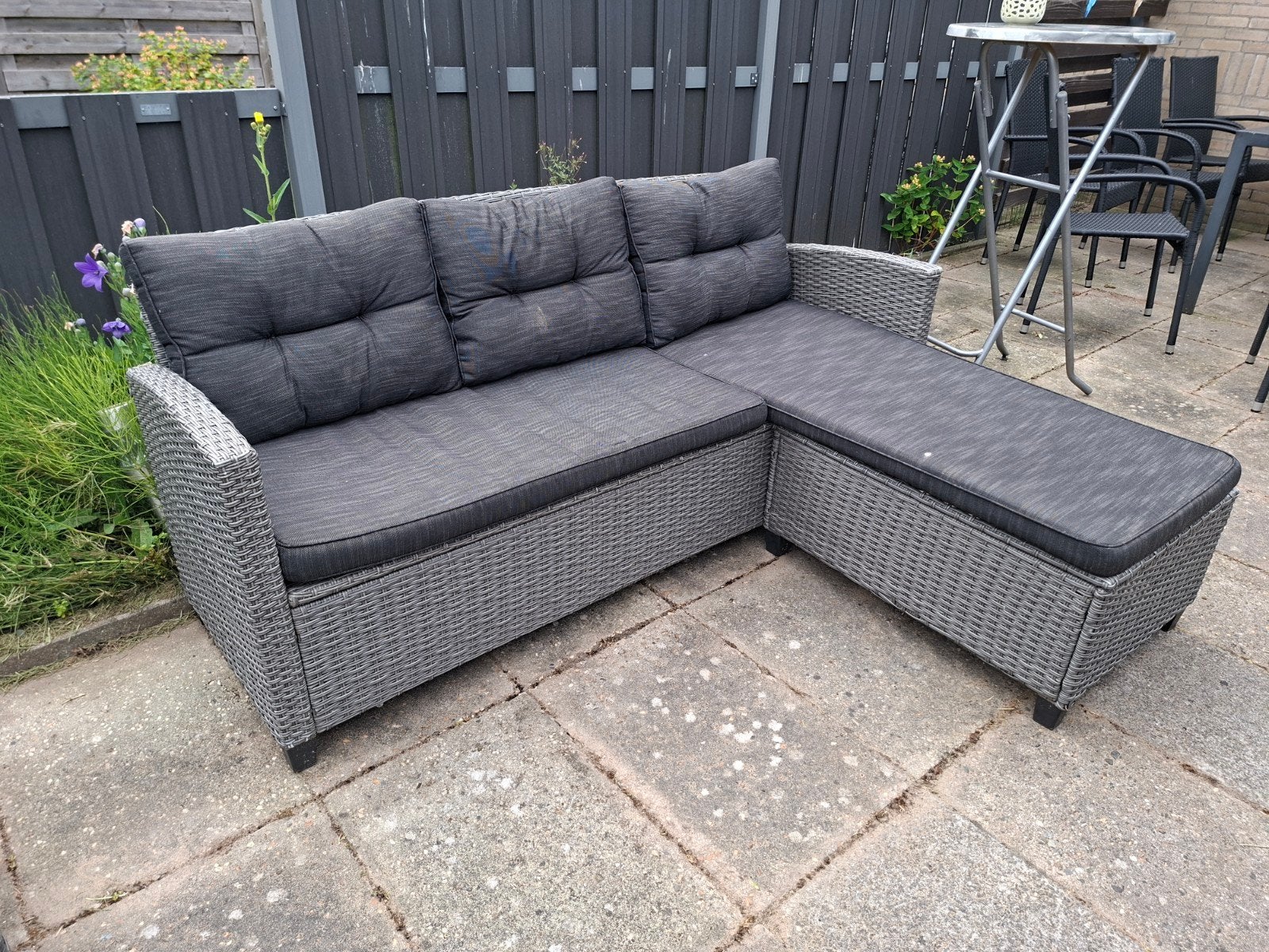 3 persoons rotan bankje, Tuin en Terras, Tuinsets en Loungesets, Ophalen, Gebruikt, Rotan, 3 zitplaatsen