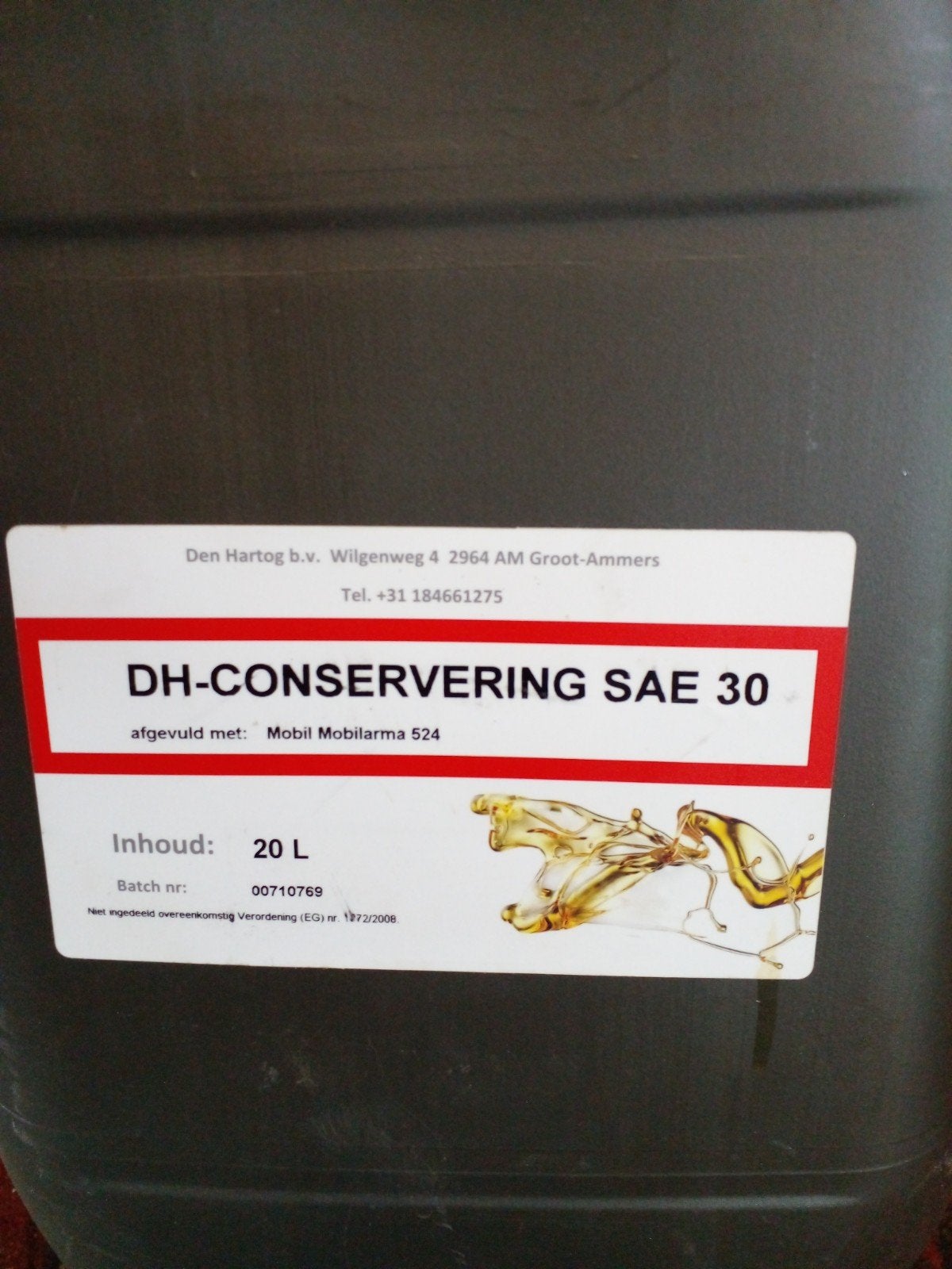 DH-CONSERVERING SAE 30 - 20L Mobil Mobilarma 524, Ophalen of Verzenden