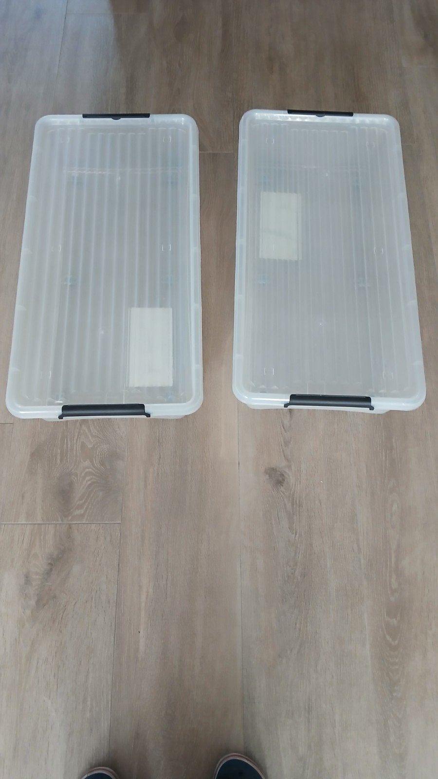 2x Opbergboxen met wieltjes voor onder bed - 76x39x16 cm, Huis en Inrichting, Ophalen, Kunststof, Gebruikt, 50 tot 100 cm