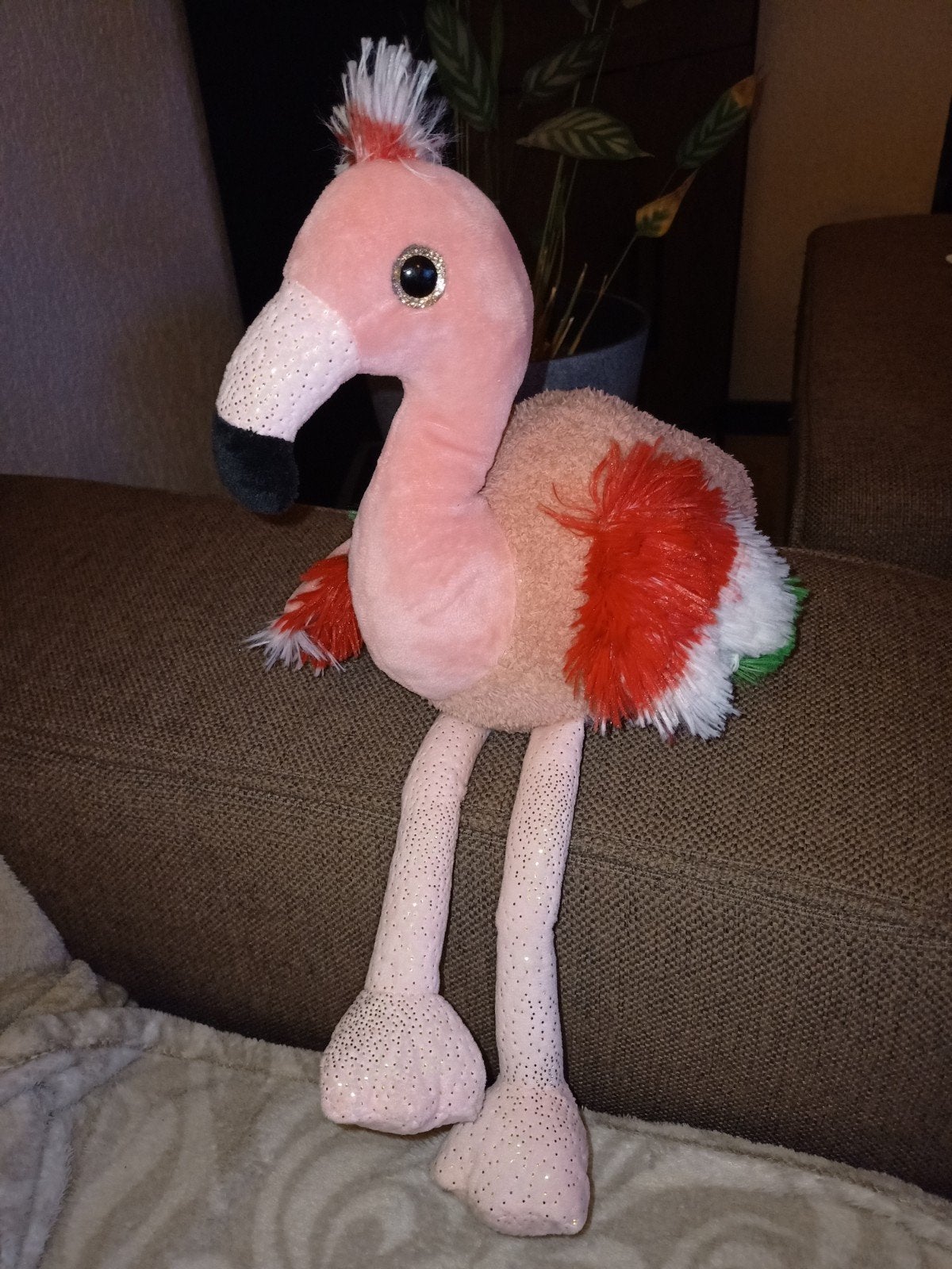 Flamingo, roze met glitter poten en rood wit groene vleugels, Kinderen en Baby's, Overige merken, Overige typen, Ophalen of Verzenden