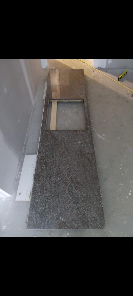 Granieten aanrechtblad, Huis en Inrichting, Keuken | Keukenelementen, Ophalen, Gebruikt, 200 cm of meer, Overige kleuren