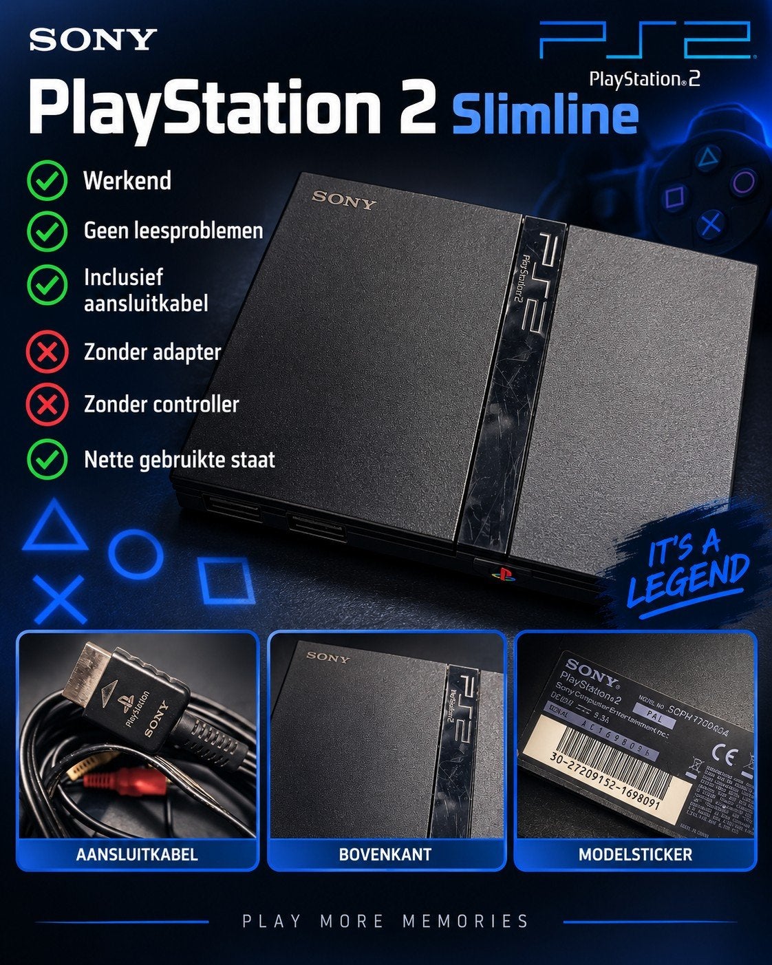 Sony PlayStation 2 Slimline (PS2 Slim) - Werkend, Ophalen of Verzenden