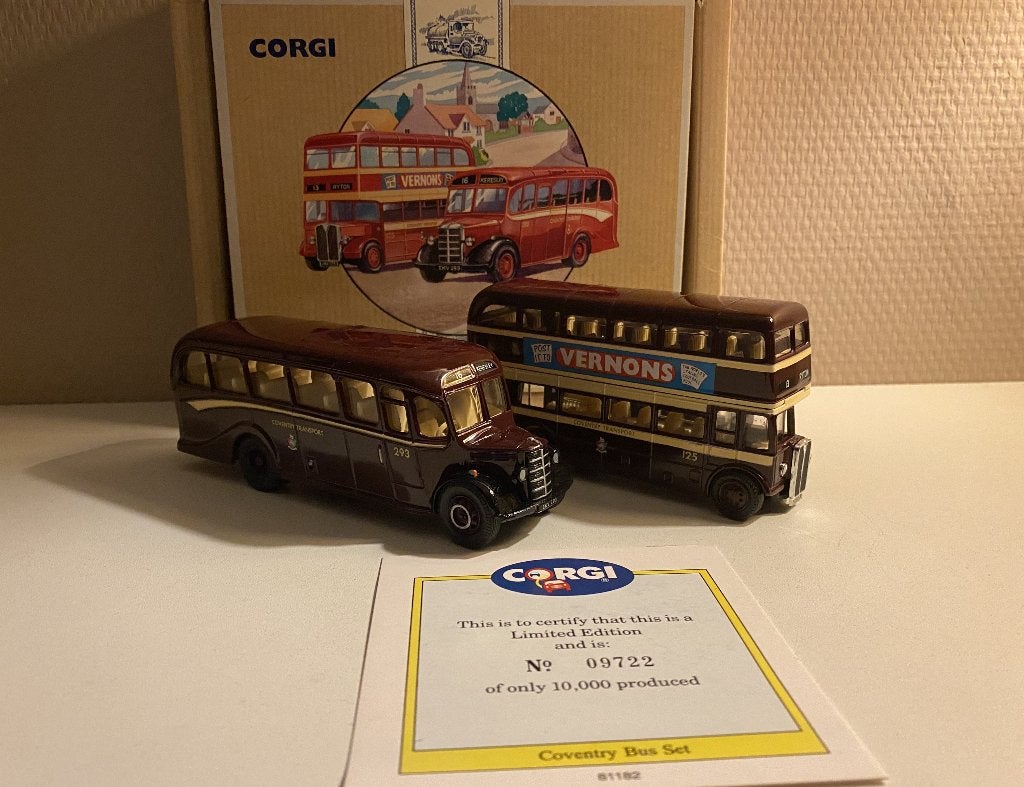 Corgi - The Buses of Coventry  AEC Bus & Bedford OB Coach, Ophalen of Verzenden, Nieuw, Bus of Vrachtwagen, Corgi
