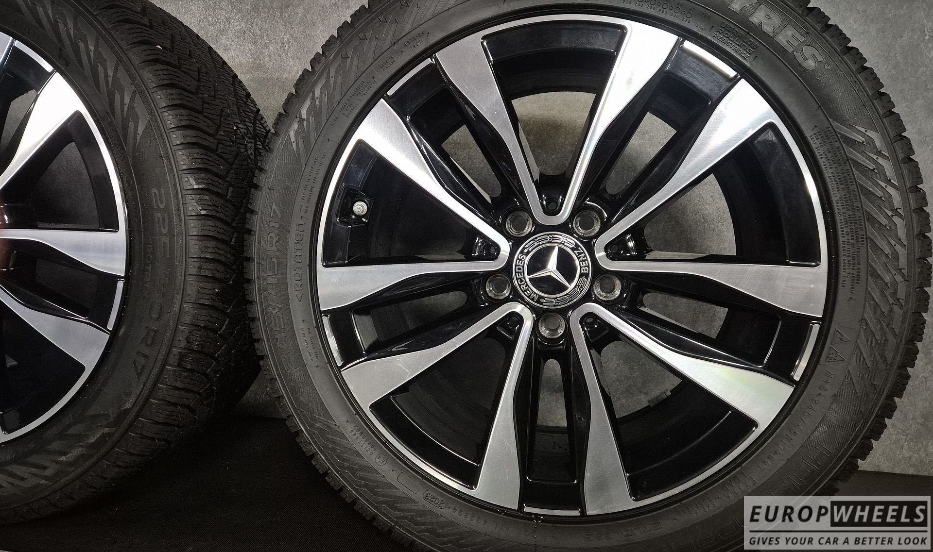 17 inch Mercedes C klasse W206 S206 Bicolor Zwart breedset, Auto-onderdelen, Banden en Velgen, Gebruikt, -, -, Banden en Velgen