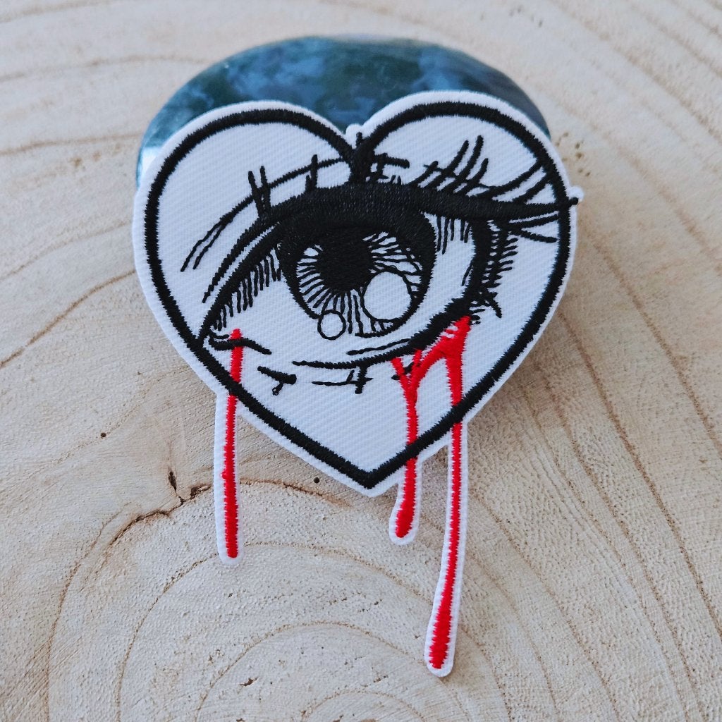Strijk embleem applicatie Patch Hart huilend oog
