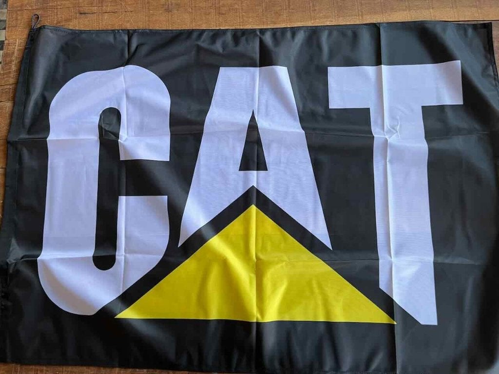 CAT Caterpillar   garage -  reclame vlag 100x 70, Ophalen of Verzenden, Gebruikt, Auto's