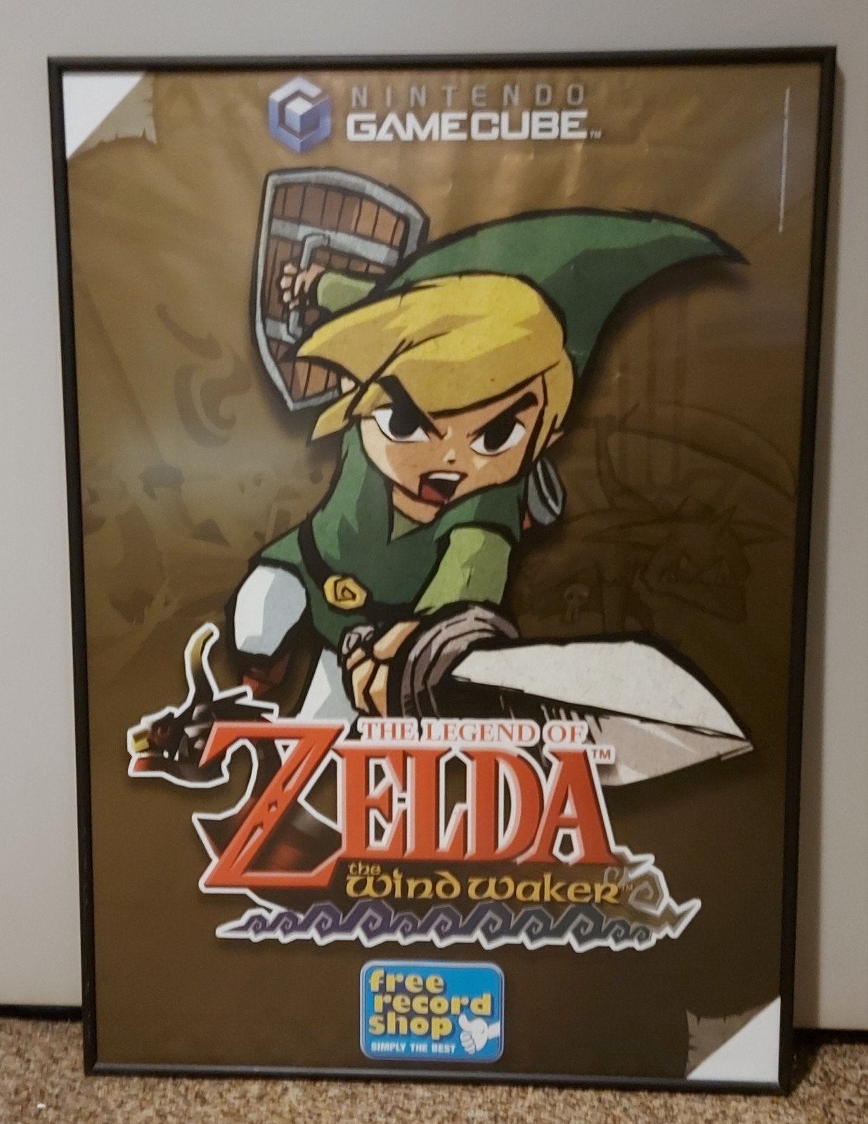 Zelda the Windwaker zeldzame Free Record Shop poster 2003, Spelcomputers en Games, 1 speler, Ophalen, Avontuur en Actie, Vanaf 12 jaar