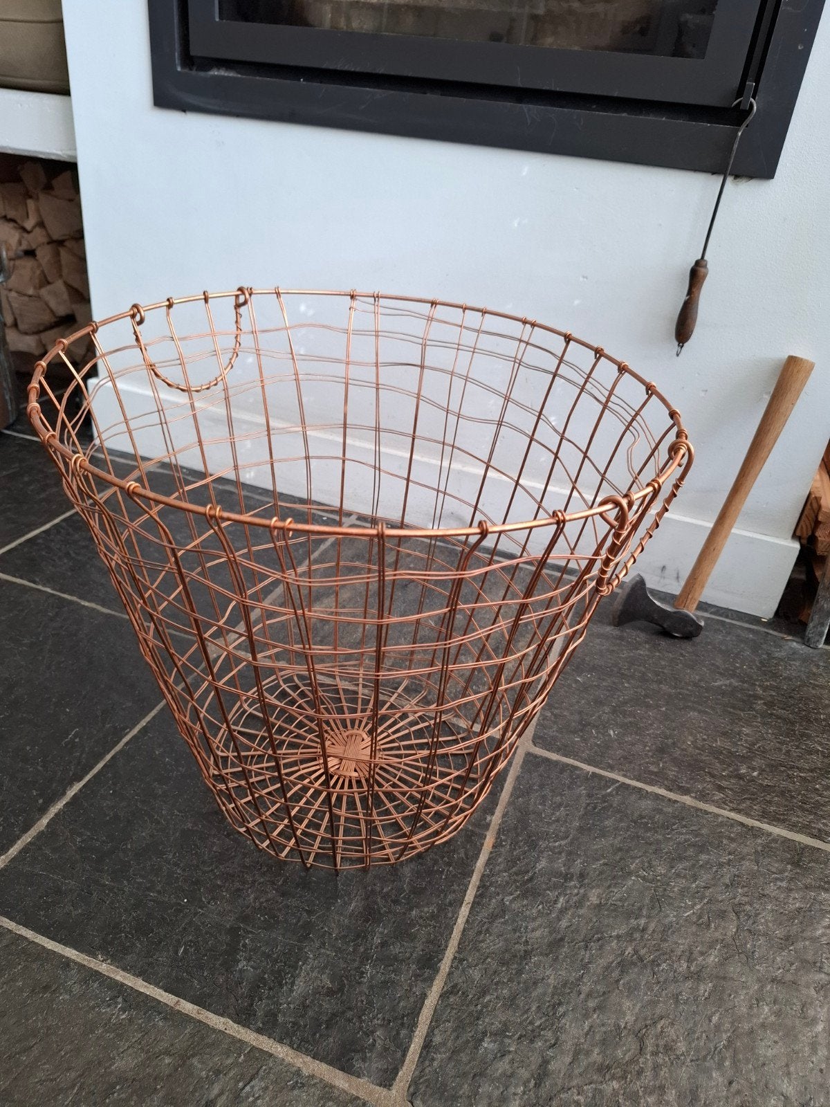 Koperen Mand van Koperdraad - 42cm Hoog, Ø 45cm, Ophalen of Verzenden