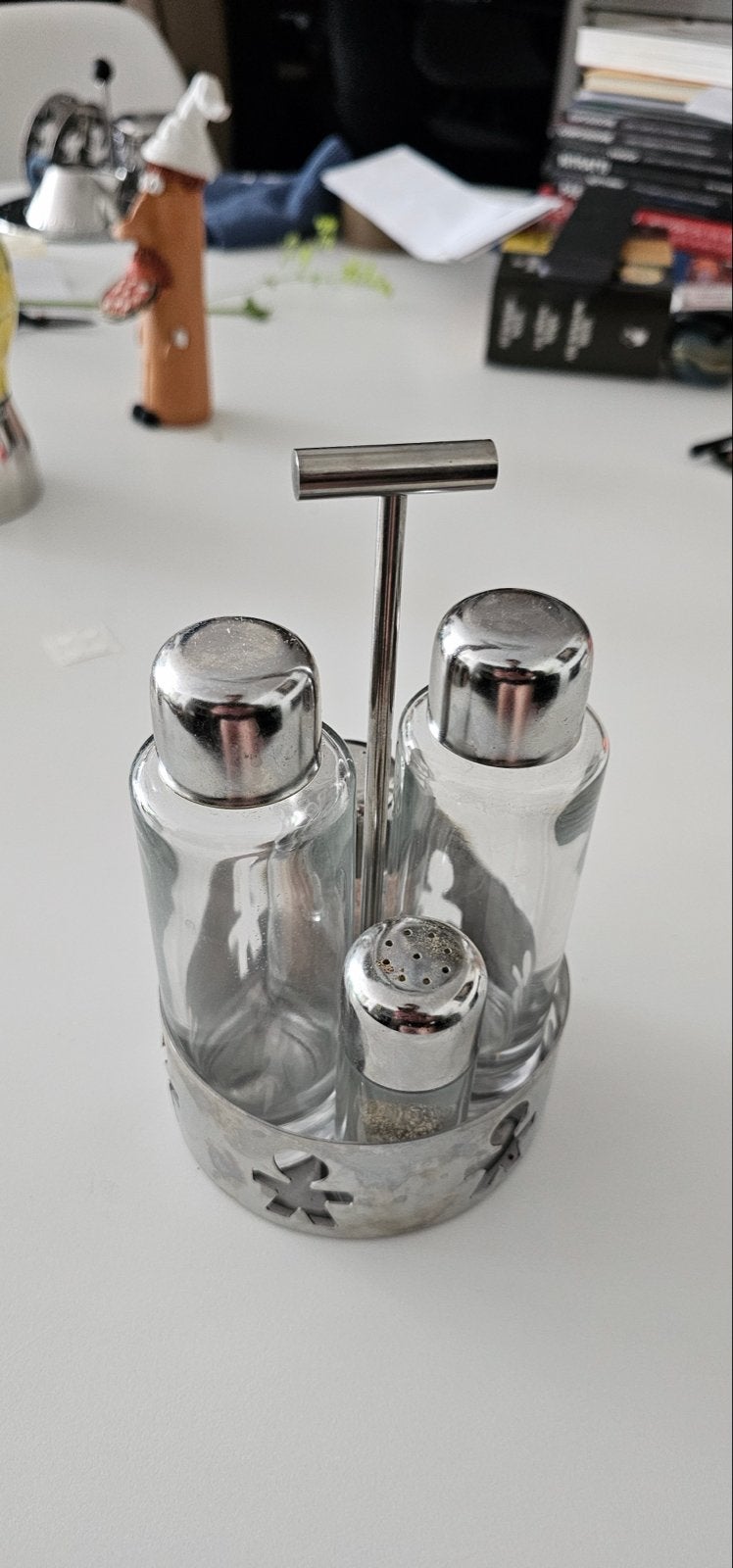 Originele Alessi Girotondo -olie, azijn, peper & zout, Ophalen, Overige typen, Zilver, Zo goed als nieuw