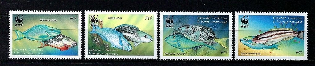 WWF Grenada Grenadines Mi. 3504/3507 Postfris (vissen), Ophalen of Verzenden, Postfris, Dier of Natuur