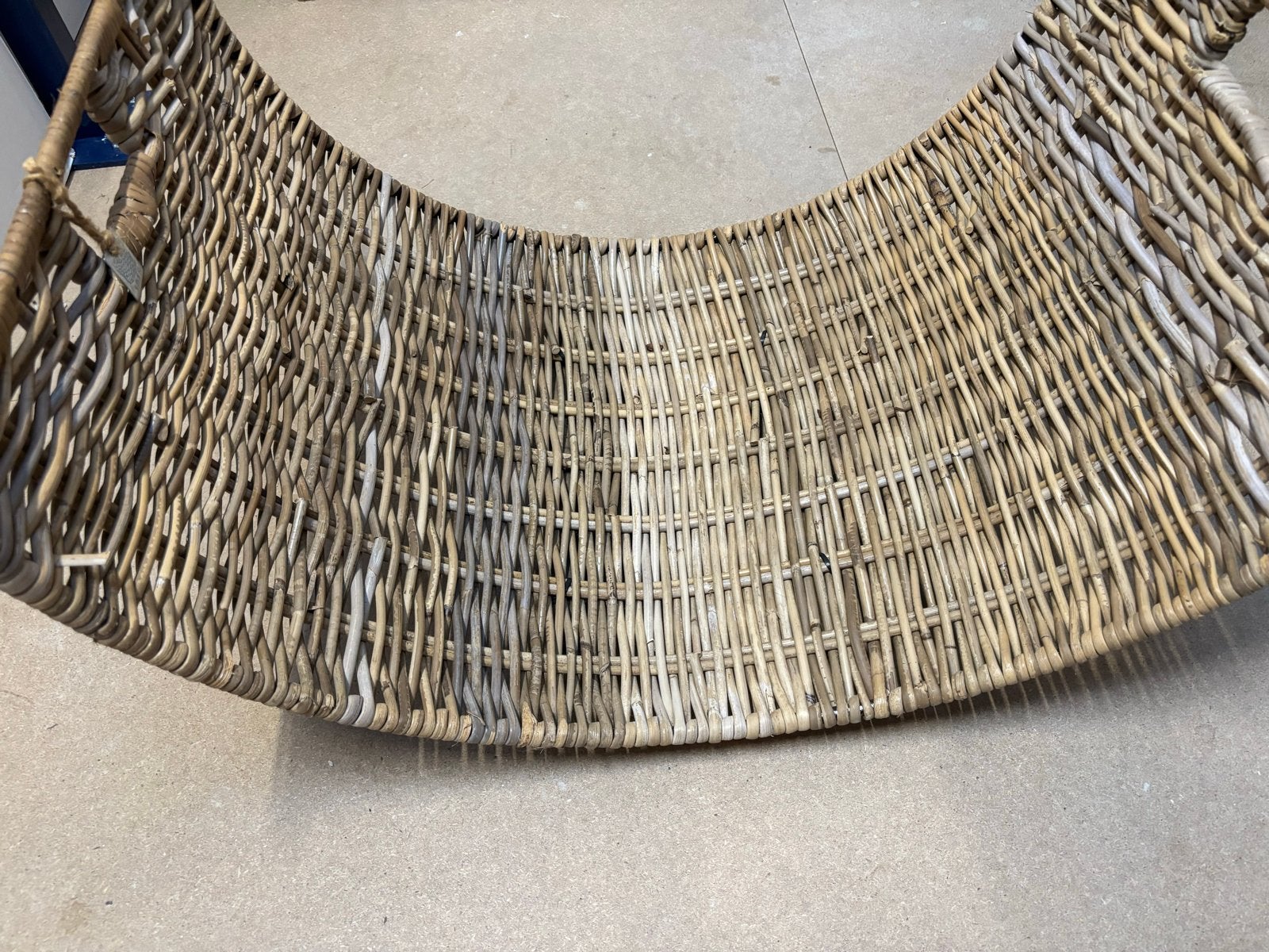 Grote rieten openhaardhout mand - 70x50 cm, Ophalen of Verzenden, Natuurlijk materiaal, Bruin, Landelijk
