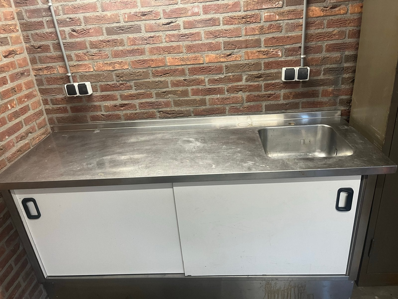 RVS werktafel met spoelbak - Horeca/Keuken, Ophalen, Gebruikt