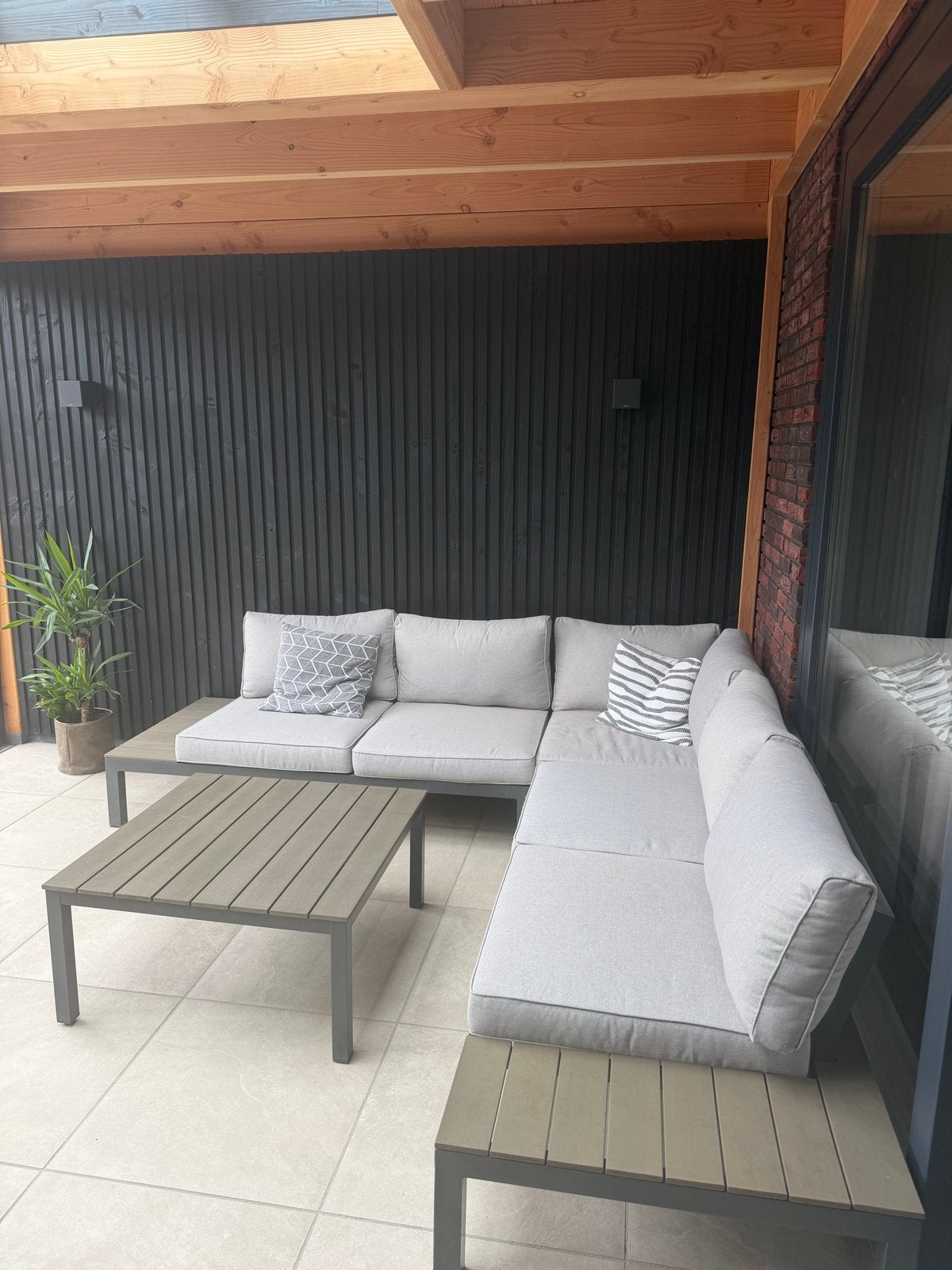 Bois Le Duc Loungeset - Hoekbank met salontafel, Ophalen, 5 zitplaatsen, Bank, Aluminium