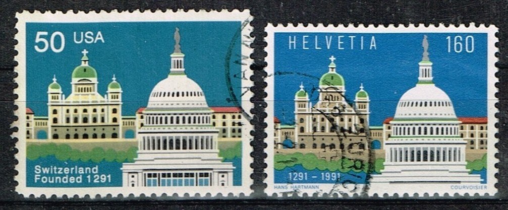 Postzegels uit Zwitserland / USA - K 5815 - Capitool, Verzenden, Gestempeld