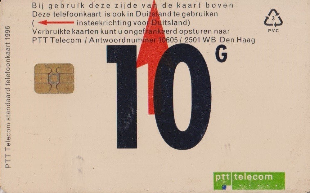 01 Telefoonkaart PTT Telecom € 10, Verzenden, Gebruikt