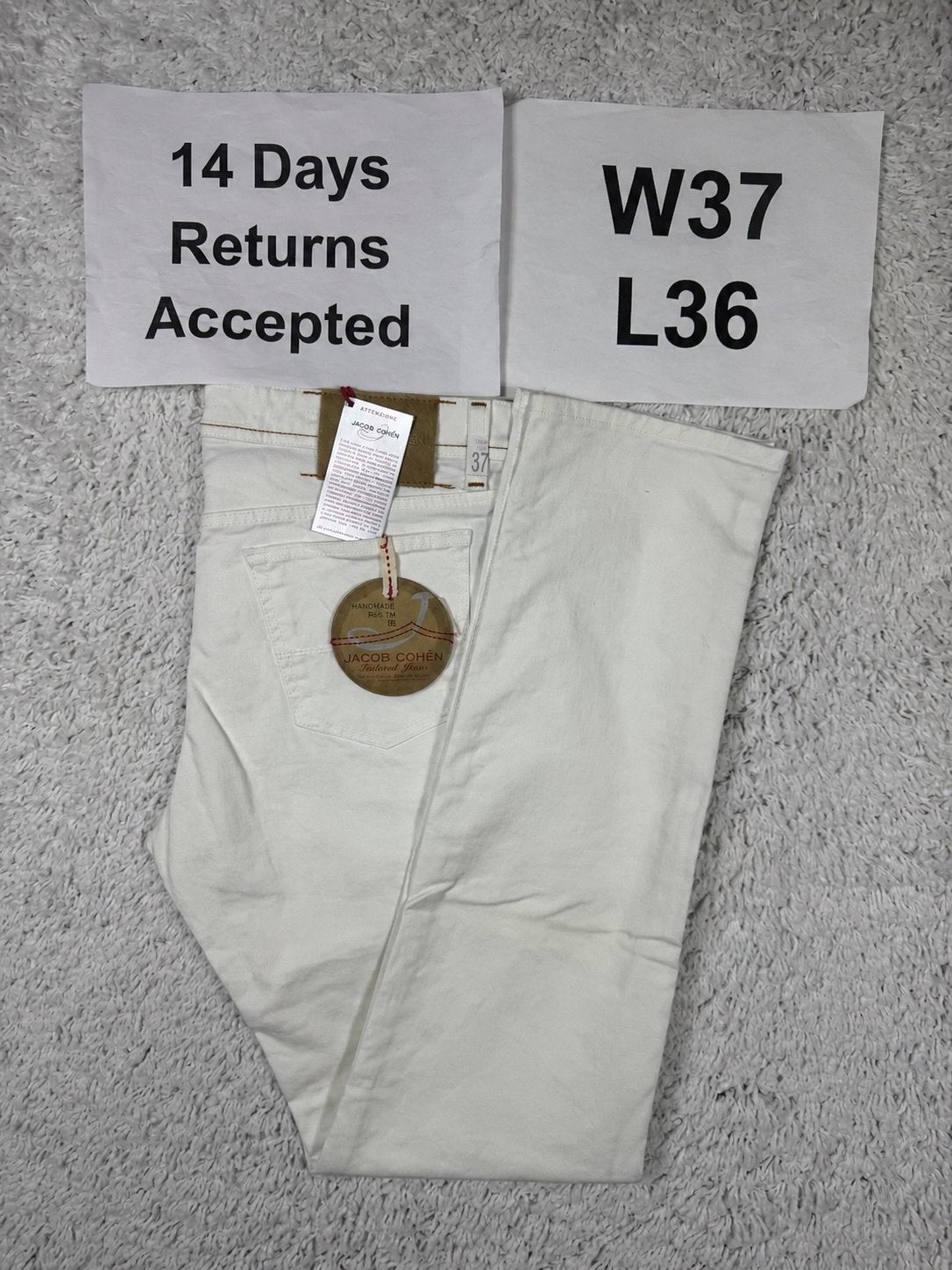 Jacob Cohën Bard 688 Jeans Regular Slim Wit W37 L36 3007, W36 - W38 (confectie 52/54), G, Wit, Nieuw