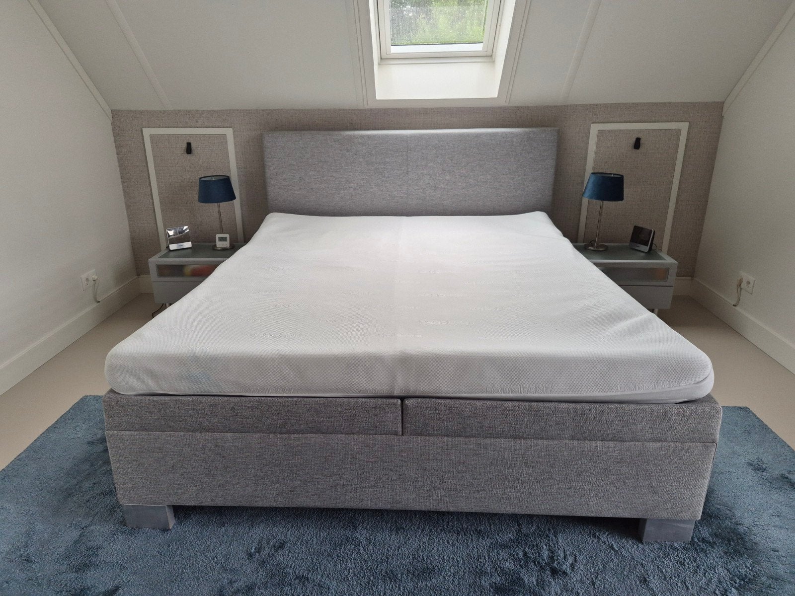 Cascade Waterbed 180x200 cm - Stof grijs, Huis en Inrichting, Slaapkamer | Waterbedden, Ophalen, Tweepersoons, 180 cm, 200 cm