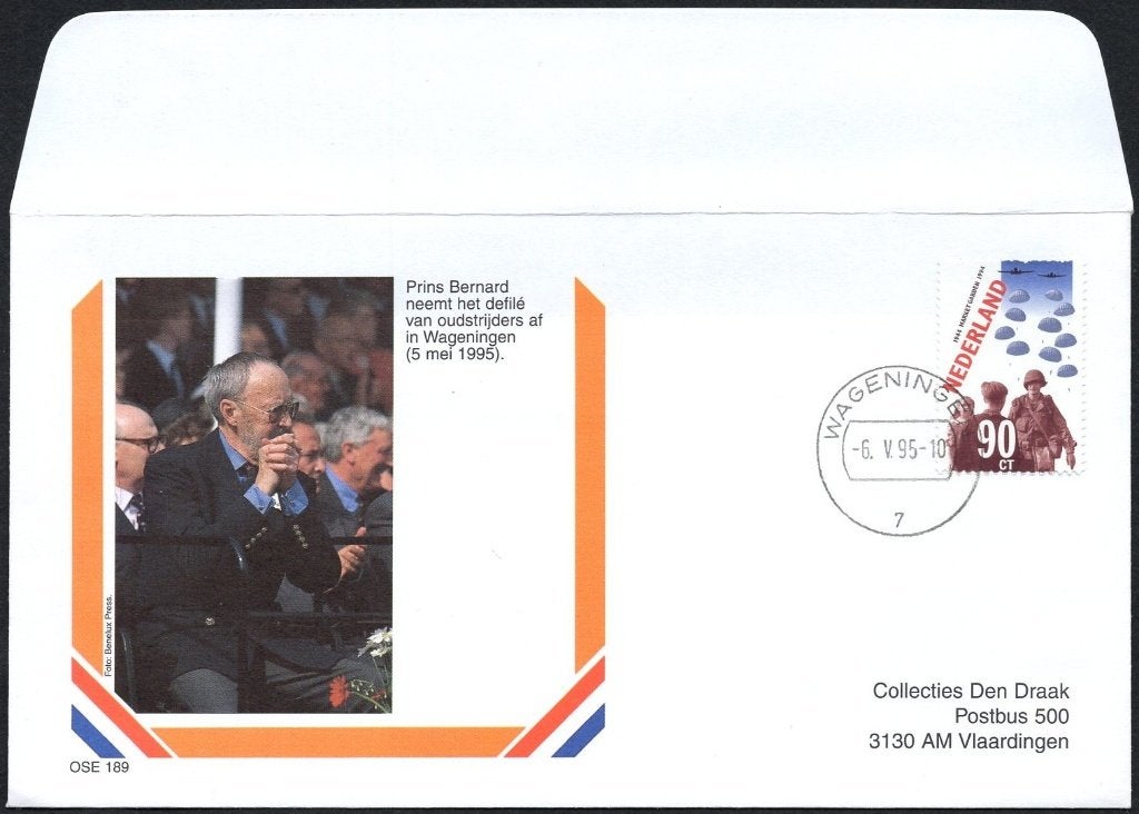 OSE189 - Bernard defilé oudstrijders Wageningen 1995, Postzegels en Munten, Brieven en Enveloppen | Nederland, Verzenden, Envelop