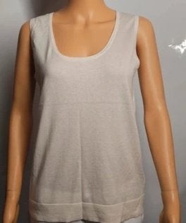 Mouwloze top met cashmere L- 38/40-42, Kleding | Dames, Maat 38/40 (M), Wit, Nieuw, Ophalen of Verzenden