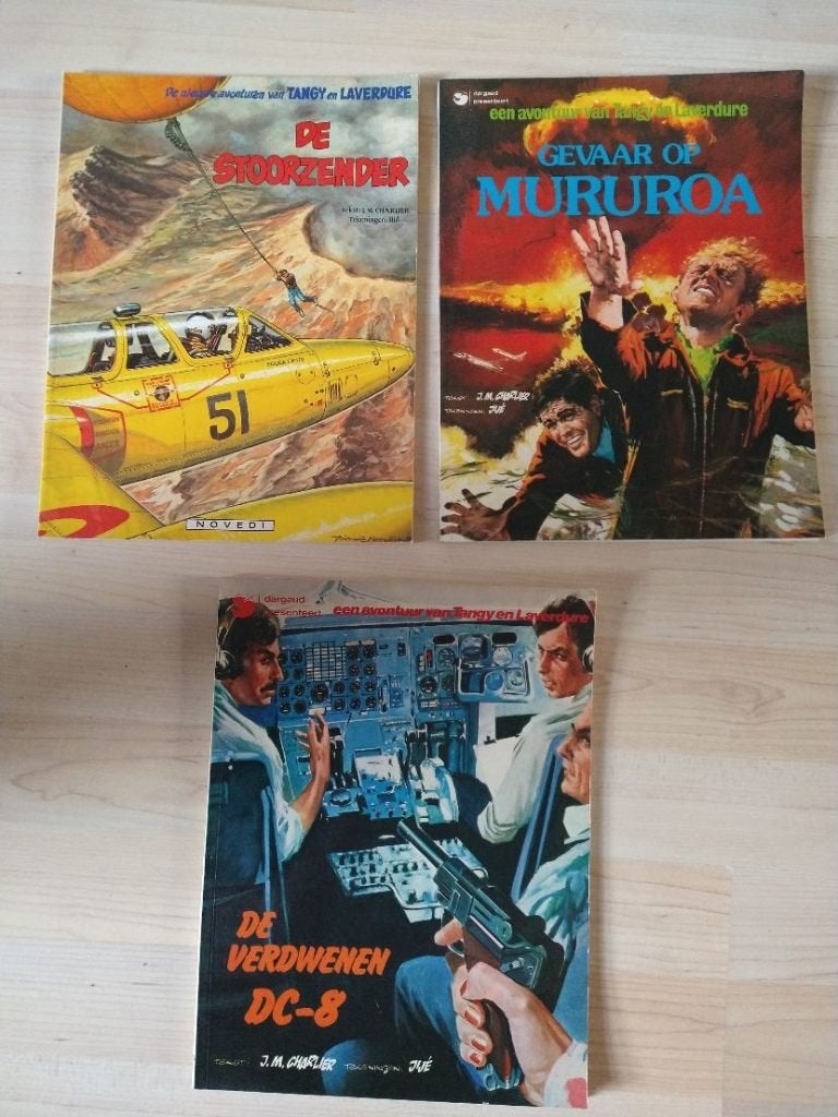 3 stripboeken van Tangy en Laverdure, Meerdere stripboeken, Ophalen of Verzenden, Gelezen