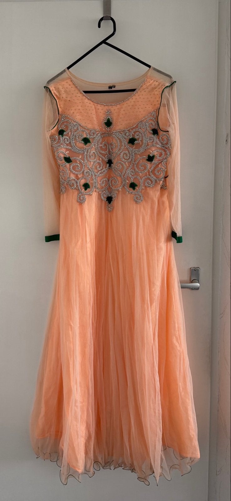 Salwar Kameez, Anarkali, Indiase jurk maat L/XL, Kleding | Dames, Maat 42/44 (L), Oranje, Ophalen of Verzenden, Zo goed als nieuw