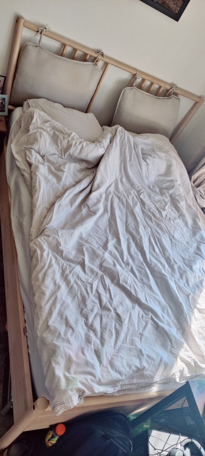 Bed Frame 140 cm hout met Lattenbodem BJÖRKSNÄS Ikea, Ophalen, Zo goed als nieuw, Tweepersoons, Hout