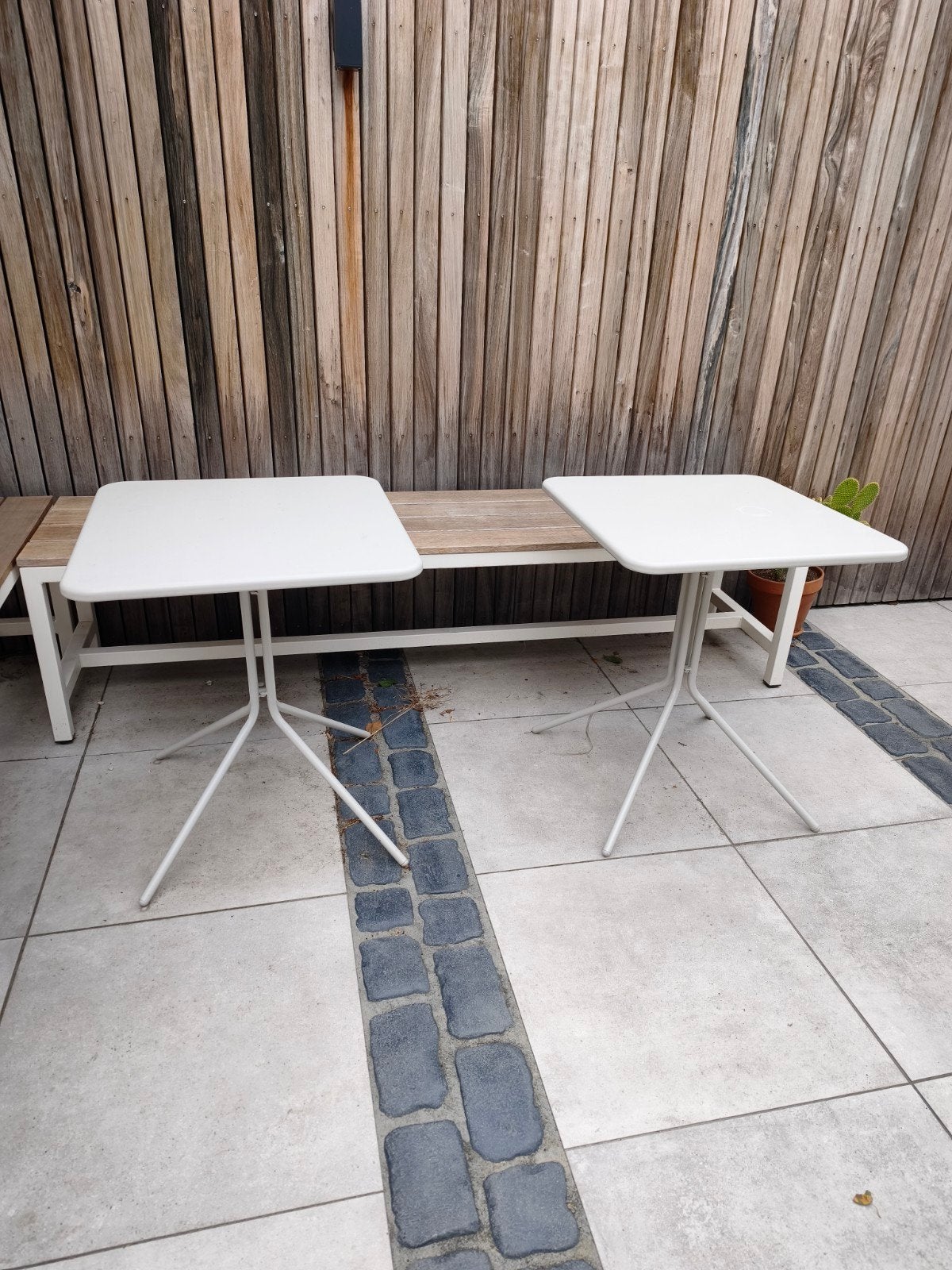2x Kwantum Bistrotafel Napels 60x60x70 cm, Ophalen, Gebruikt, Vierkant, Metaal