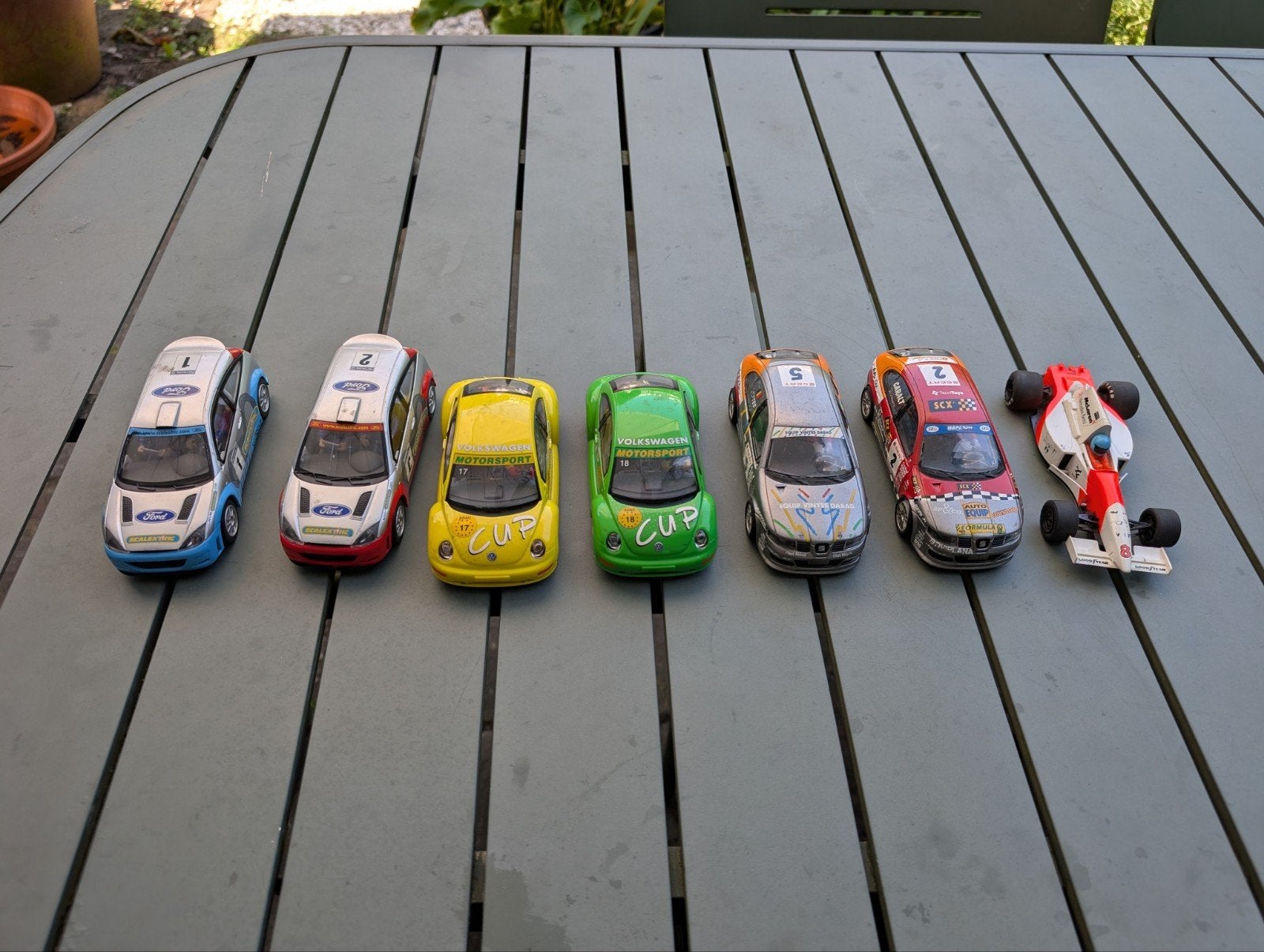 Partij gebruikte slotcars van SCC, Hornby, Scalextric, Overige merken, Ophalen of Verzenden, Elektrisch, Racebaan