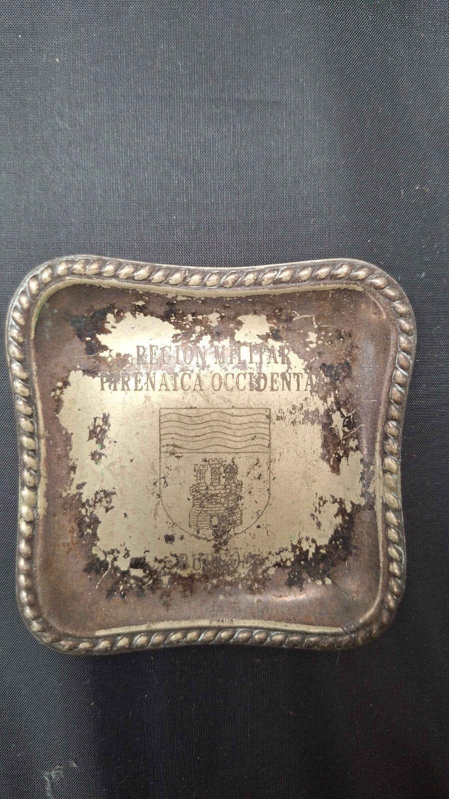 Vintage asbak Spaans leger 1984-1997 met logo, Ophalen of Verzenden