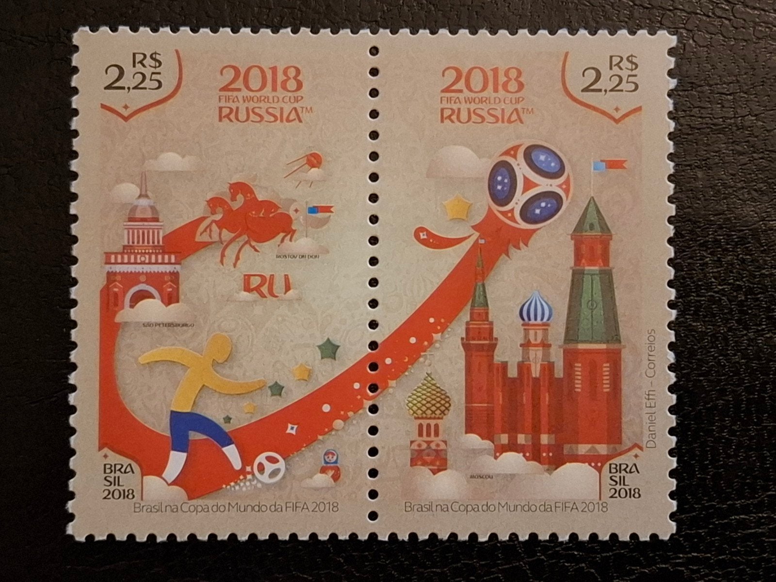 Brazilië 2018 WK voetbal Rusland, Ophalen of Verzenden, Postfris, Zuid-Amerika