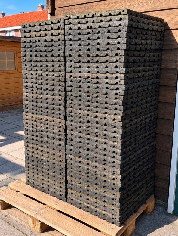 120 Rubbertegels 50x50x3 cm – 30 m² – €4 per stuk, Rubber, Ophalen of Verzenden, Zo goed als nieuw, 10 m² of meer