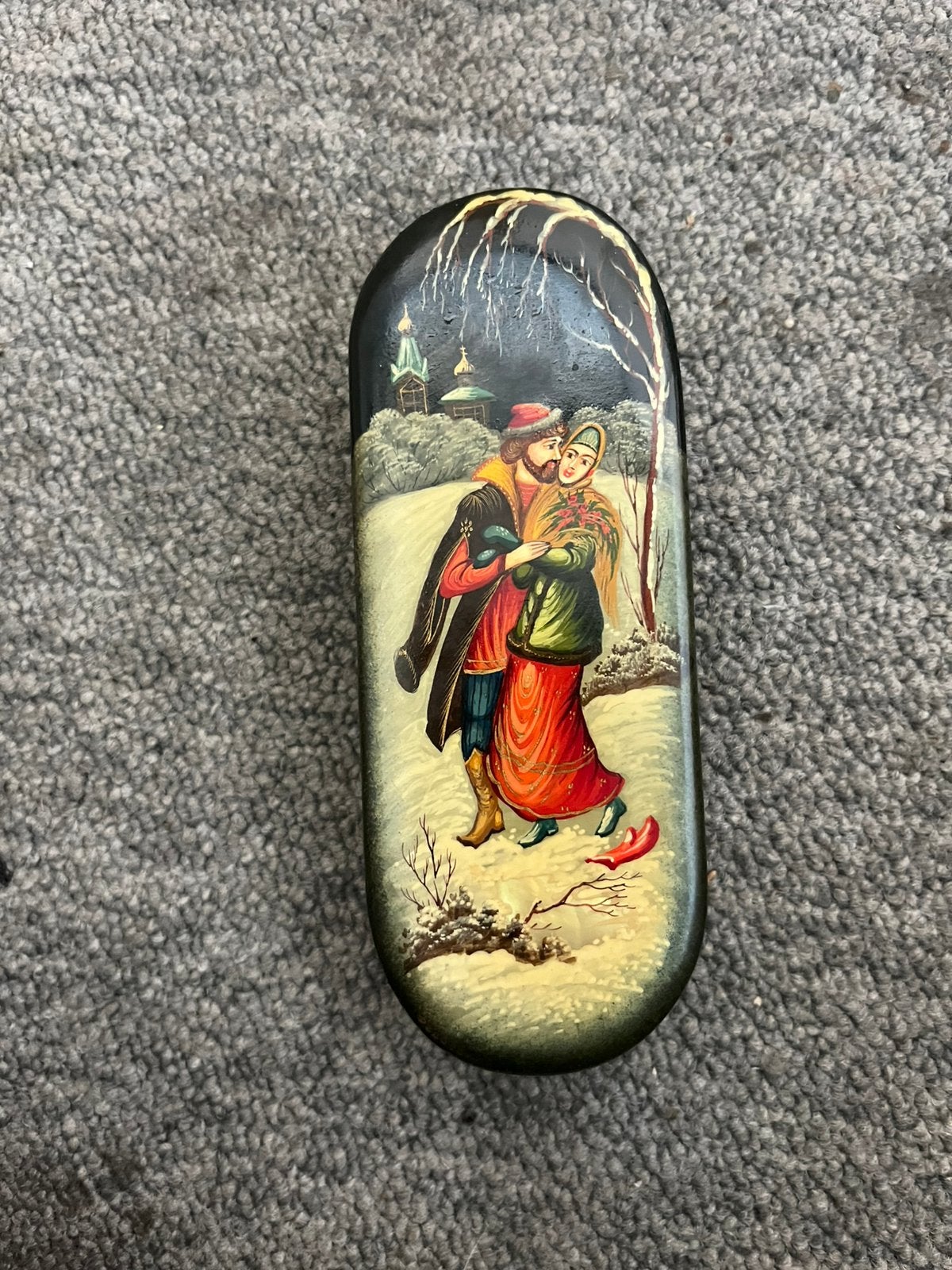 Set van 2 traditionele Fedoskino Russische lakdoosjes, Ophalen of Verzenden, Zo goed als nieuw, Overige typen