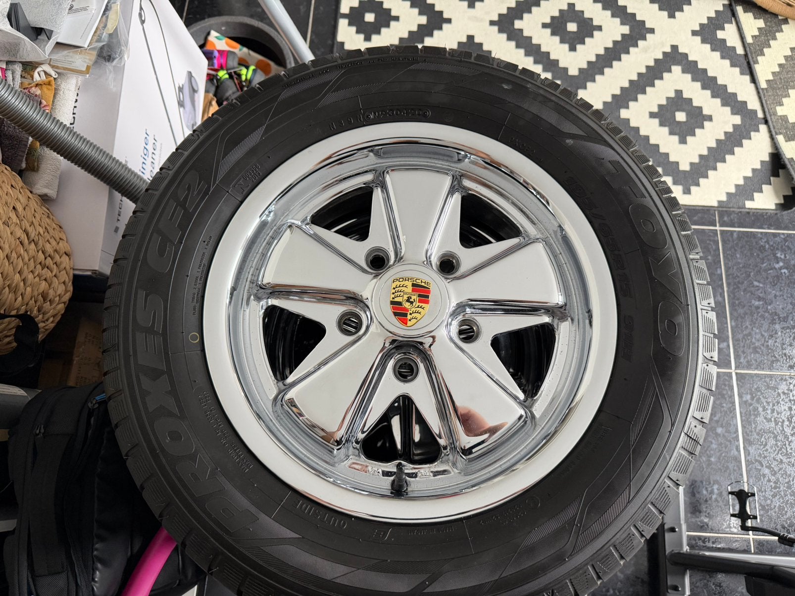 Porsche Fuchs velgen 5x chrome SSP 15 inch 5x130 5,5J, Auto-onderdelen, Banden en Velgen, Ophalen, Gebruikt, 15 inch, Banden en Velgen