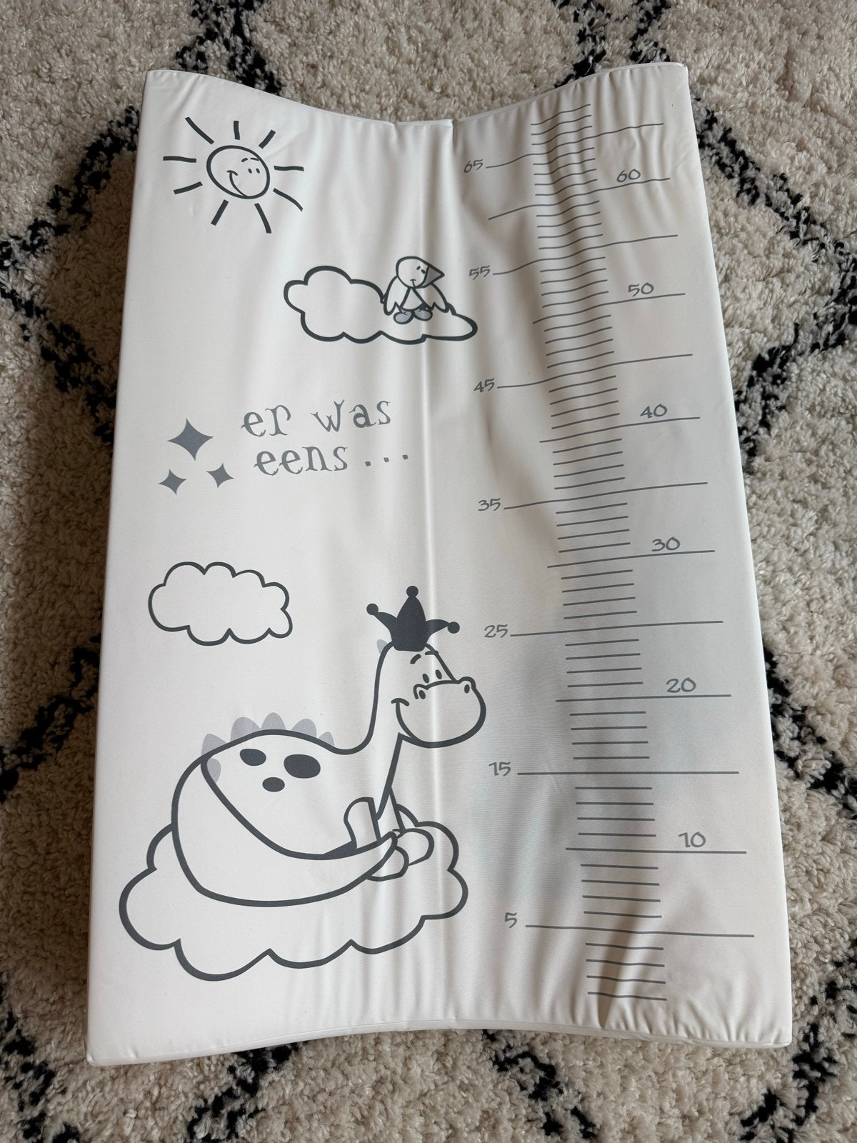 Verschoonkussen met meetlint en leuke dino-print, Ophalen, Zo goed als nieuw
