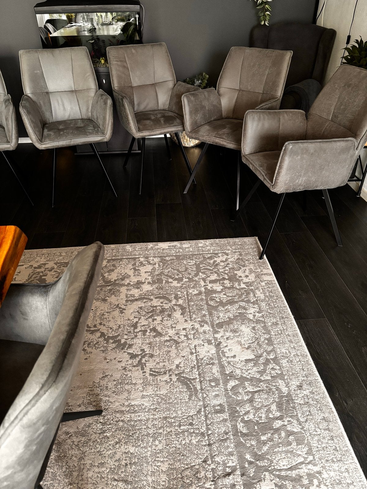 Set van 6 comfortabele eetkamerstoelen, Ophalen, Gebruikt, Overige kleuren, Stof
