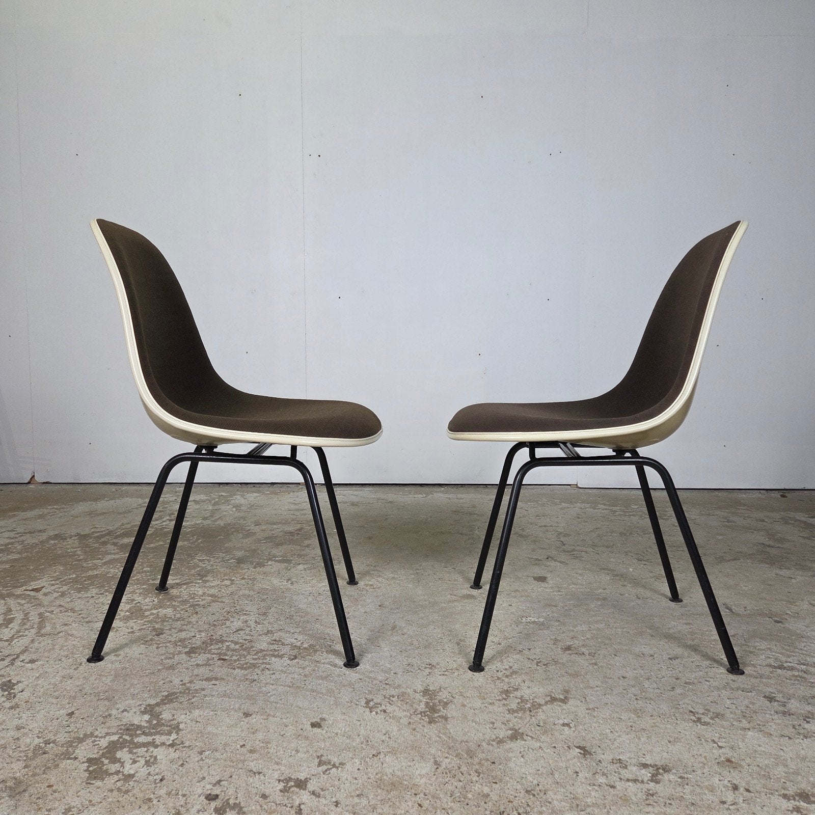 Eames Herman Miller, Vitra DSX stoelen fiberglass jaren 60, Ophalen, Gebruikt, Twee, Bruin