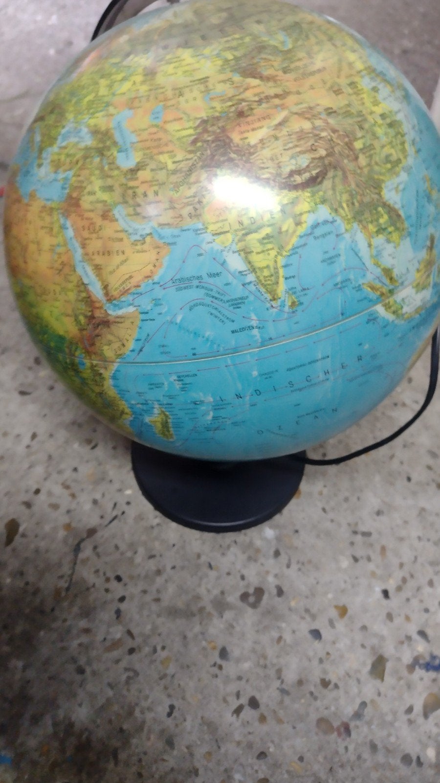 Scan-Globe Type II Wereldbol - Lichtje brandt niet, Kunststof, Ophalen of Verzenden, Staatkundige wereldbol, Draaibaar