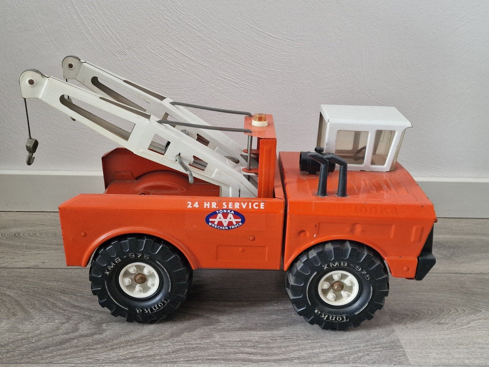 Vintage Mighty Tonka  Double Wrecker Takelwagen AA, Ophalen of Verzenden, Zo goed als nieuw