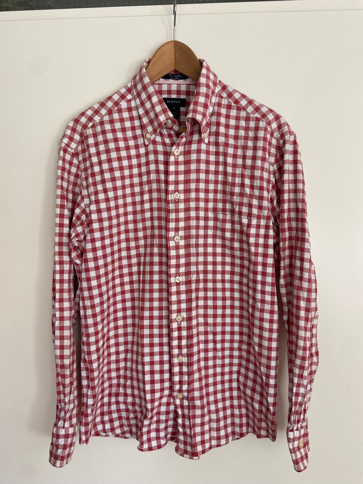 GANT Overhemd Maat M, Ophalen of Verzenden, Zo goed als nieuw, Rood, Halswijdte 39/40 (M)